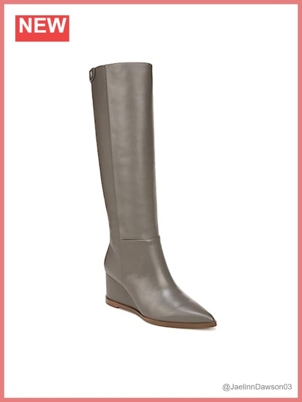 Franco Sarto Women's Pointed Toe Wedge Knee High Boots Leather Side Zip
